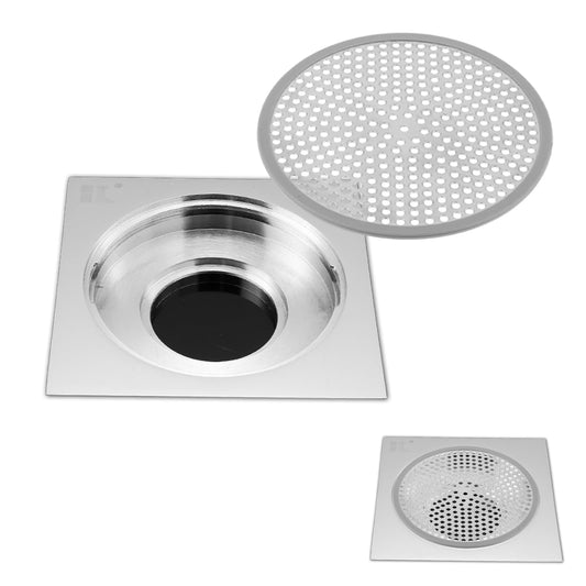 COMNICO Shower Drain Hair Catcher, 4.7 Inch Stainless Steel Metal Strong Durable Bathtub Drain Cover Protector Bathtub Catcher Filter Plug for Bathroom Kitchen