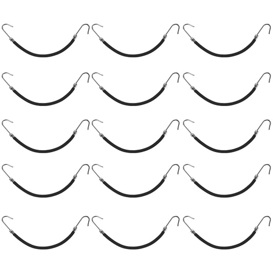 Sibba 15 Pieces Elastic Hook Hair Tie Hooks Hair Cord Bungee Hair Ties Styling Ponytail Holder for All Hair Types (Black)