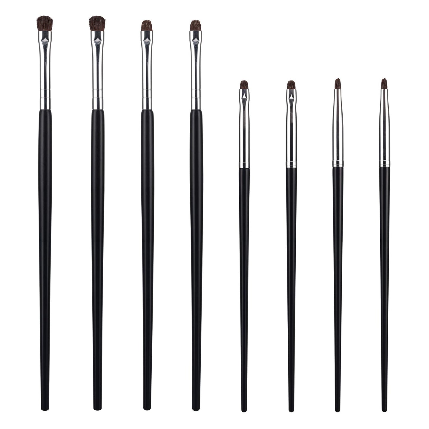 8Pcs Eye Makeup Brush Sets Mini Smudge Brush for Eyeliner Eyeshadow Brushes Eyeliner Brush for Powder Gel Cream Liquid Concealer Brush Eyeliner Blending Corner Highlighter Soft Natural Pony Hair Brush