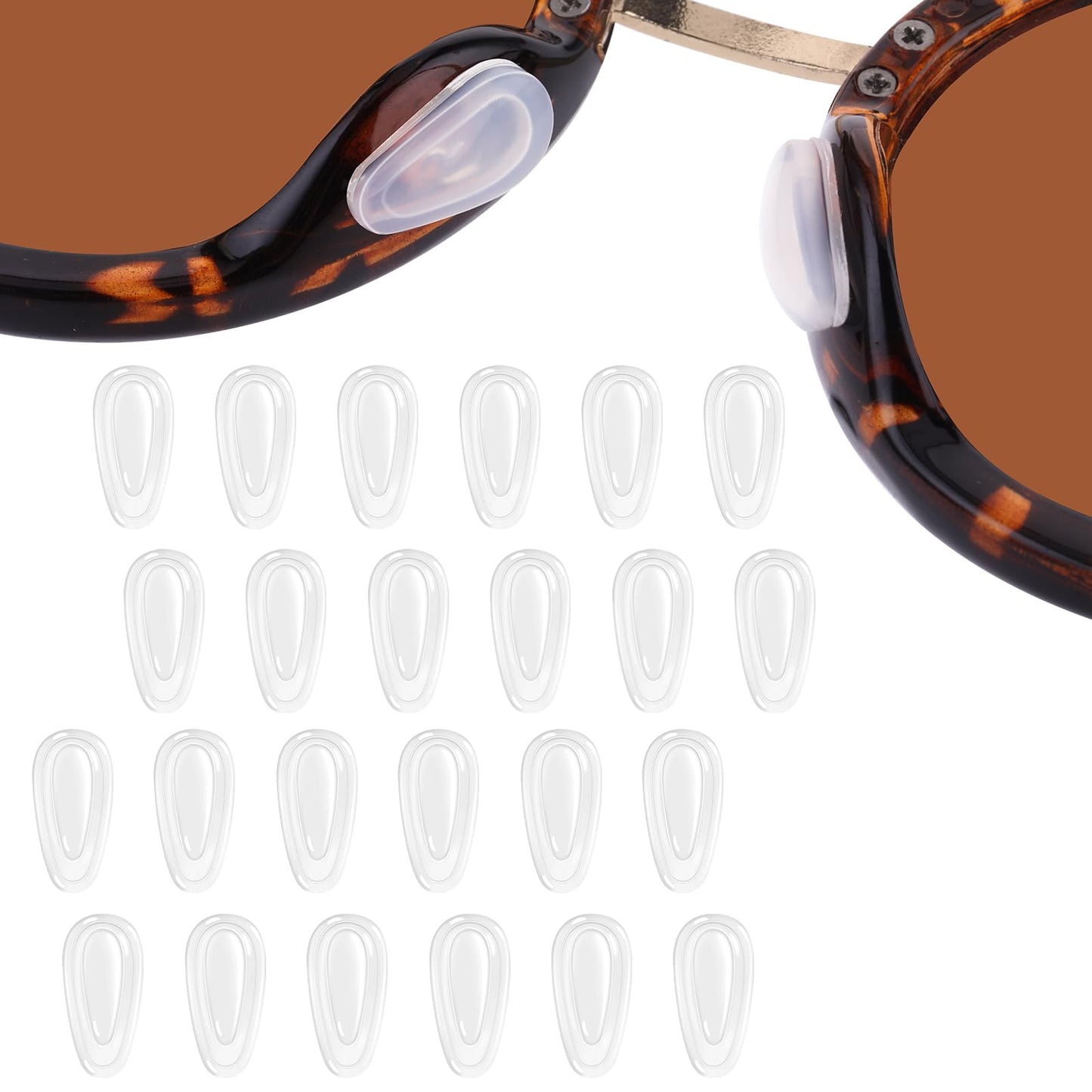 COMNICO Eyeglass Nose Pads, 12 Pairs of Anti-Slip Nose Pad Soft Silicone Adhesive Ultra-Thin Clear Nose Pads for Glasses Sunglasses Eye Wear