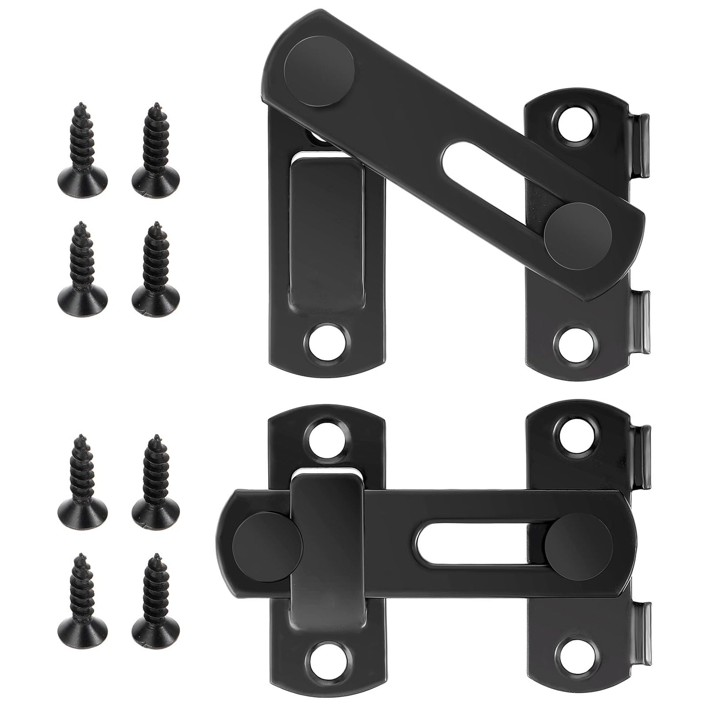 Wanmu 2Pcs Flip Gate Latches, Stainless Steel Sliding Door Lock, Matte Safety Latch and Locks for Barn, Pet Room, Bathroom, Outdoor, Garage, Window, Sliding Door