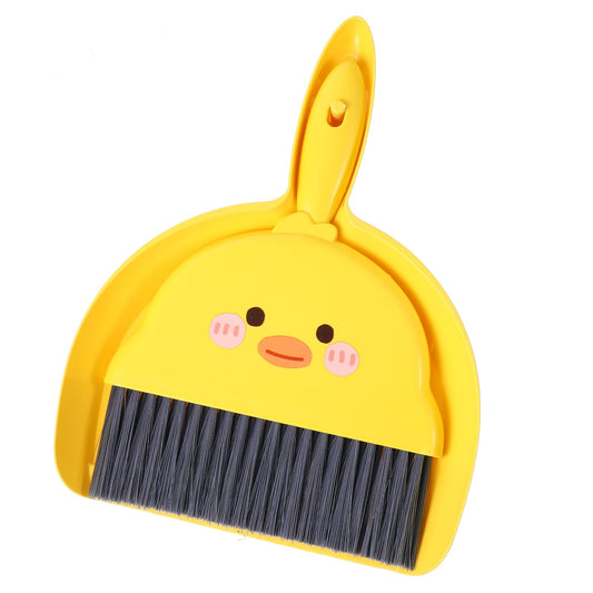 Wanmu Upgrade Small Broom and Dustpan Set, Hand Dustpan and Brush Set, Cute Yellow Mini Broom and Dust pan Set, Little Dust Pan for Home Use Tabletop Debris Cleaning Pet Cages Guinea Pig Cages