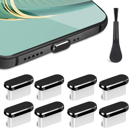 Sibba USB C Dust Plug 8 Pcs Anti Dust Cover Protector Cap Charging Port Cleaning Brush Maintenance Upkeep Repairs Kit All Purpose Model Compatible USB C Devices for Phone Laptop