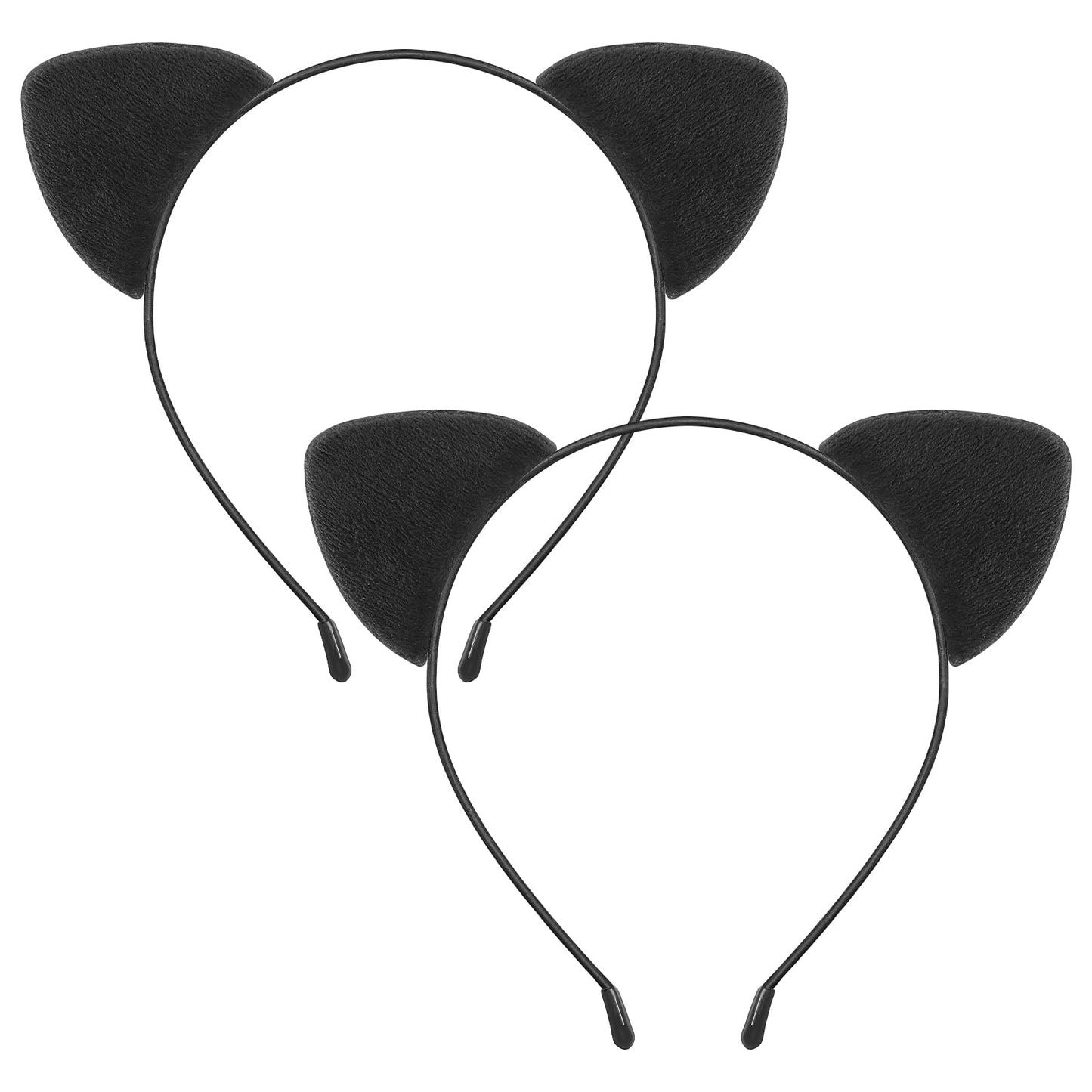 Sibba Cat Ears Headband 2 Pcs DIY Plush Fuzzy Headpiece Halloween Cosplay Hair Hoop Ear Hook Headwear Furry Face Wash Headdress Maid Dress Hairband Dress Up Costumes Accessories Womens Adult