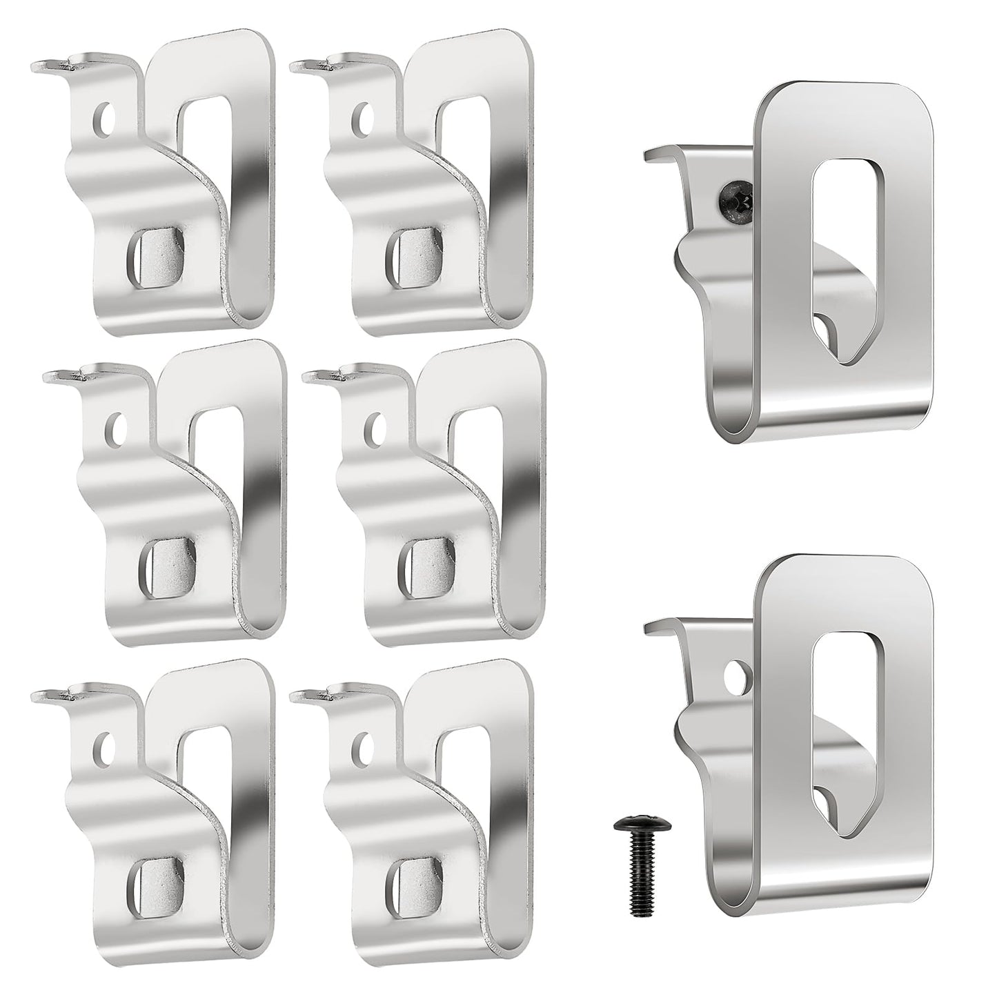 Sibba 6 Pcs Belt Clips for De walt 20V Replacement Belt Hook Clip Stainless Steel Drill Tool Kit Connect Holders Waist Buckle Installation Hanger Accessories Parts Loop Fit Power Tools Composite Clips