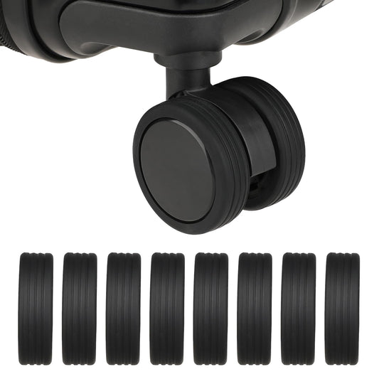 Dimeho 8 Pack Luggage Wheel Covers Silicone Suitcase Spinner Protector Replacement Anti Scratch Silent Office Chair Caster Wheels Cover Sets for Most Spinners Carry-on Reduce Noise