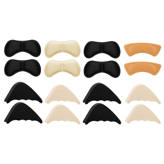 Sibba 8 Pairs High Heel Pads Protectors Inserts Cushion Grips Suede Liner Filler Insoles Pain Pressure Sores Blister Prevention Bottom Back Accessories Big Loose Foot Shoes for Women Men (3 Styles)