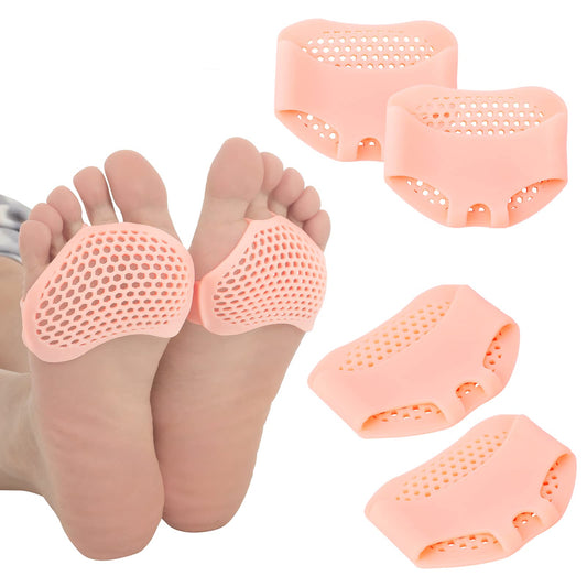 Sibba Bunion Corrector Toe Inserts Foot Pads 2 Pairs Gel Metatarsal Ball of Cushions Pressure Pain Relief Socks Sneaker High Heel Shoes Callus Protectors Sores Support Orthotics Sleeves (Skin Color)