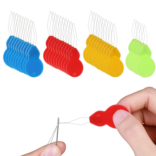 COMNICO 35 PCS Plastic Needle Threaders Gourd Shape Beading Hand Machine Sewing Tool Set for Sewing Machine Embroidery Cross Stitch Quilting DIY Art 4 Colors Mixed Delivery