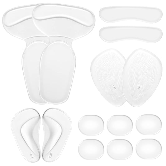 Sibba 7 Pairs Shoe Inserts High Heel Pads Self Adhesive Silicone Ball of Foot Cushions Grips Protector Blister Tape Sole Platform Boots Insert Metatarsal Toe Insoles Stoppers for Women Mens