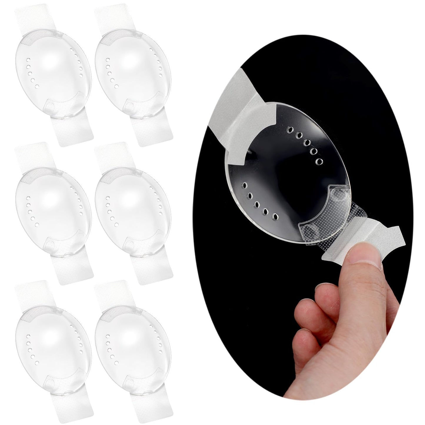 Transparent Eye Shield 6PCS Clear Plastic Patch Medical Protector Eye Surgery Recovery Equipment Safety Glasses with Side after Cataract Surgery Coverings Protections Breathable Supplies for Men Women