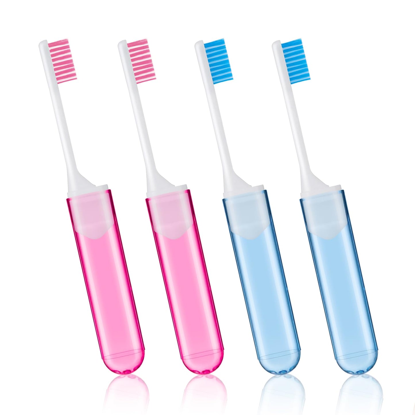 Sibba Manual Toothbrush Containers Set Mini Portable Tooth Brushing Kit Folding Case Individually Wrapped Soft Tiny Brush Cover Camping Travel Home Supplies Sensitive Teeth Dental Toiletries