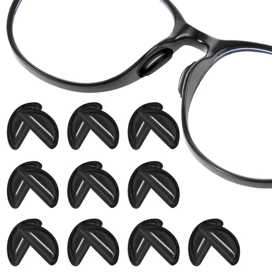 COMNICO Anti-Slip Eyeglass Nose Pads, 20 Pairs Silicone Glasses Nose Grips with Air Bag Clear Adhesive Air Chamber Cushion for Reading Glasses Sunglasses Eyeglasses(Black)