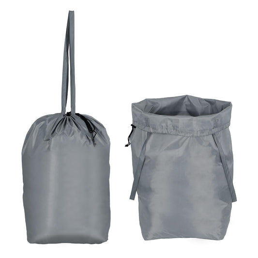 Sibba Washable Laundry Bag Travel Drawstring Pack Heavy Duty Clean Package Dirty Clothes Cleanning Bag Collapsible Handle Laundry Storage Reusable Organizer for Camp Fitness Clothes Basket (Grey)