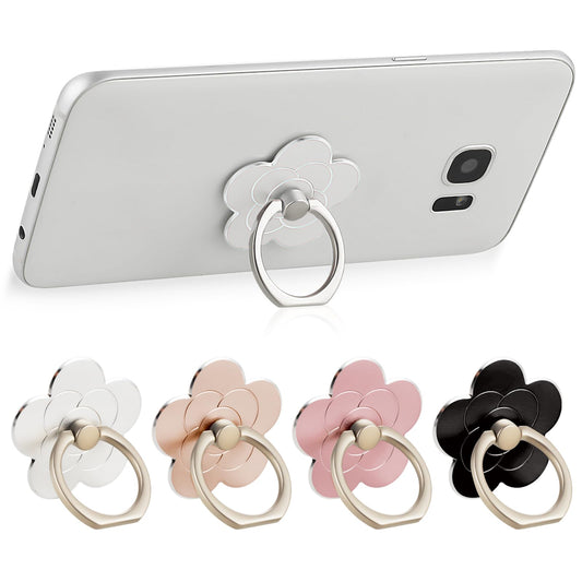 4pcs Cell Phone Ring Holder Kickstand Cellphone Flower Finger Ring Grips Stand 360° Rotation 180° Flip Metal Universal Accessories Compatible with Smartphone, Mobile Phones, Phone case (Multicolor)