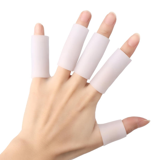 10 PCS Finger Cots Gel Finger Sleeve Protectors, Waterproof Trigger Finger Pain Silicone Finger Sleeve Cushions and Protects, Provide Relief for Finger Cracking, Corns, Blisters and Calluse Project