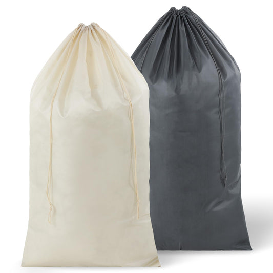 2 Pack Laundry Bag With Drawstring Large Travel Laundry Bags Machine Washable Dirty Clothes Organizer Heavy Duty Laundry Bags for Dorm Easy Fit Laundry Hamper Basket Travel Essentials