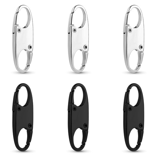 6Pcs Zipper Clip Theft Deterrent, Keep The Zipper Closed, Zipper Pull Replacement for Backpacks Traveling Camping Suitcases(Black&Silver)