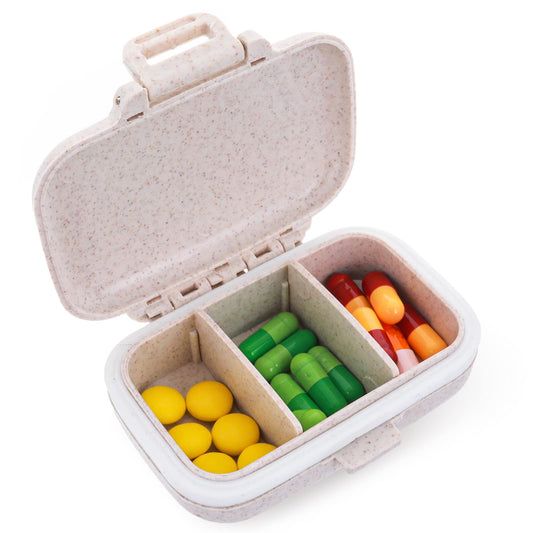 Sibba 1 PC Personal Pill Dispenser Organizer Medicine Box Mini Compartments Container Cute Portable Case Holder Reminders for Purse Daily Office Travel Pack