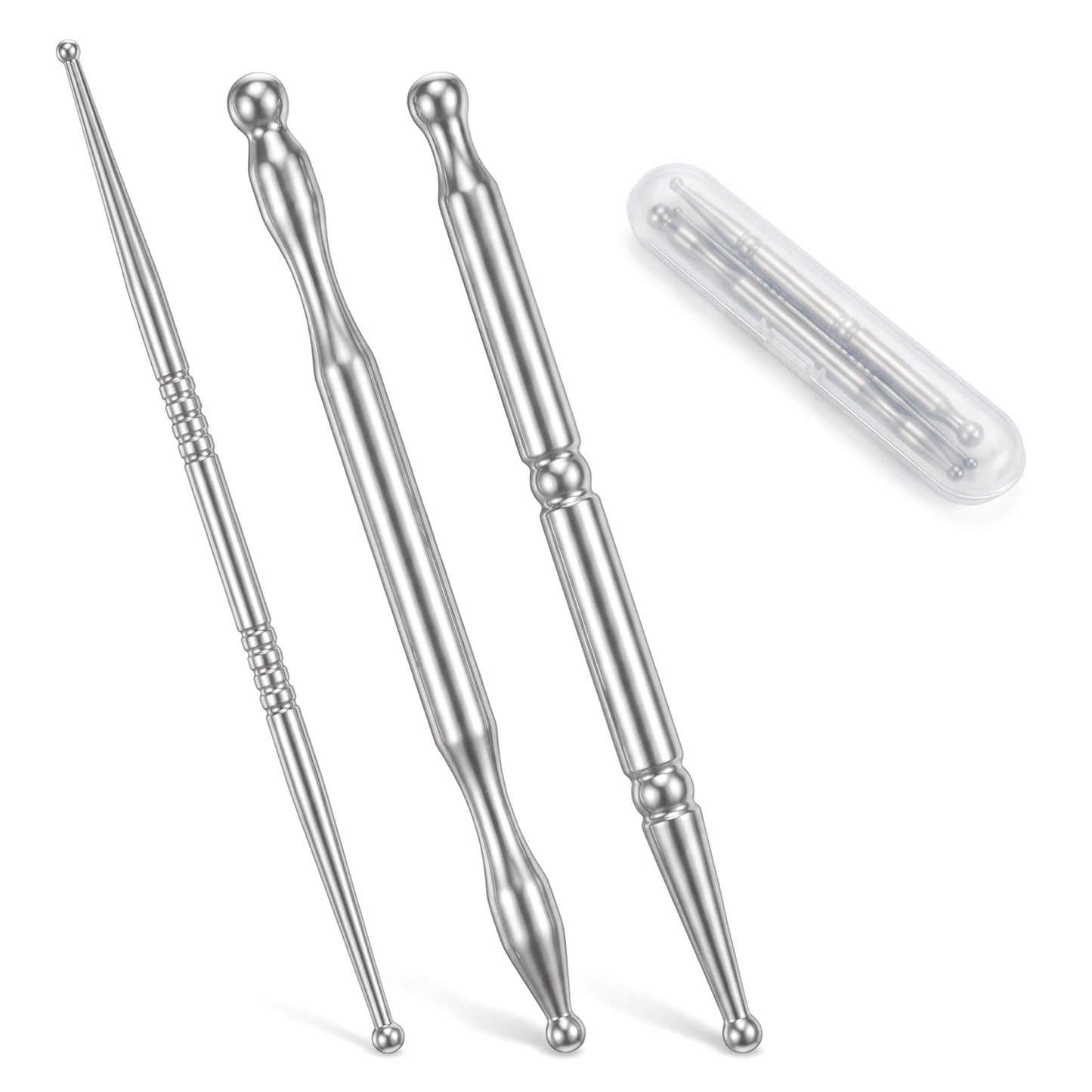 COMNICO Stainless Steel Acupuncture Pen Dual Head Facial Reflexology Tools