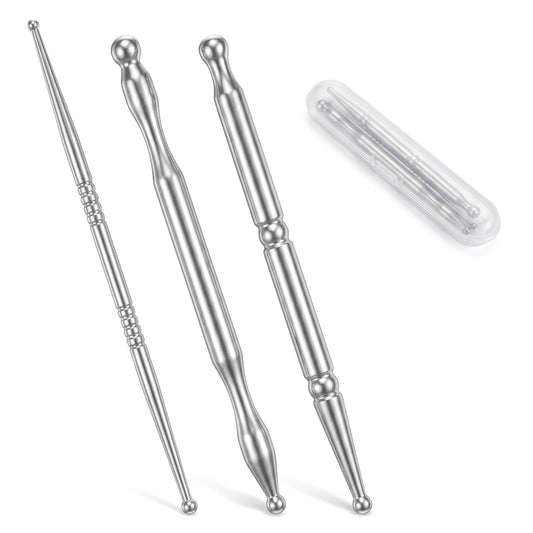 COMNICO Stainless Steel Acupuncture Pen Dual Head Facial Reflexology Tools