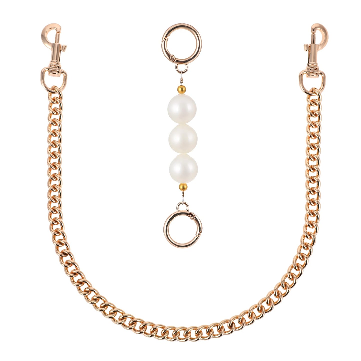 COMNICO Purse Chains Strap, 2 Pcs Metal Short Purse Extender Strap Adjustable Gold Belt Chain Replacement Chains Accessories for Purse Handbag Crossbody Bags