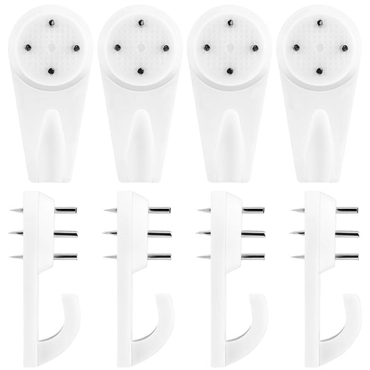 Sibba Concrete Wall Hooks 40 Pcs Picture Hangers Hard Wall Hooks Heavy Duty Hanging Grips No Drilling Holder Stucco Invisible Picture Hooks Clips Pegging for Photo Frame Clock Tapestry