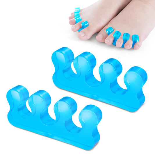 Sibba Toe Separators for Nail Polish, Silicone Toe Separator, Straighteners and Correctors for Overlapping Toes, Bunions, Hammer Toe, Foot Pain Relief for Men and Women (Blue)
