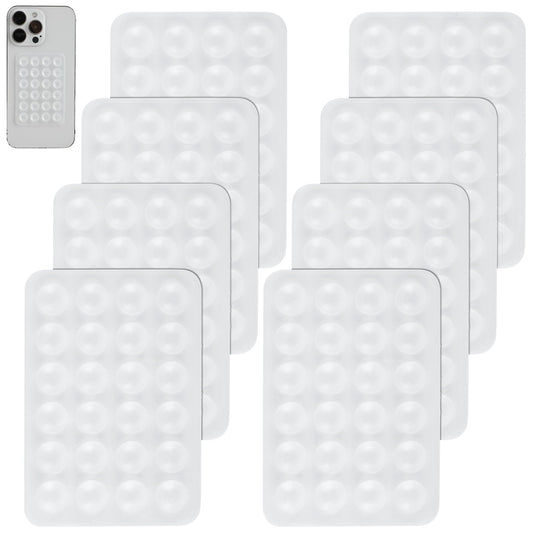 Sibba 8PCS Silicone Suction Phone Case Mount, Non Slip Suction Cup Phone Mount for Selfies and Videos, Hands-Free Phone Accessories Holder, Adhesive Phone Stand Sticky Phone Grip for Cell Phone(White)