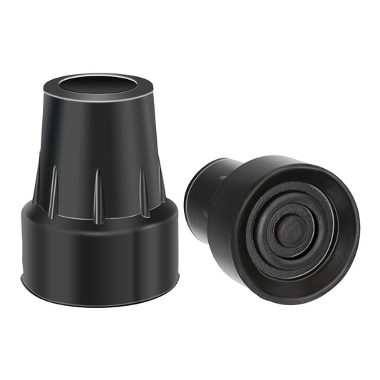 2 Pcs Round Walking Cane Tips, Black Sturdy Replacement Rubber Cane Tips for Canes, Safety Cane Crutch Accessories for No-Slip Grip Canes Crutch Walking Sticks and Walkers