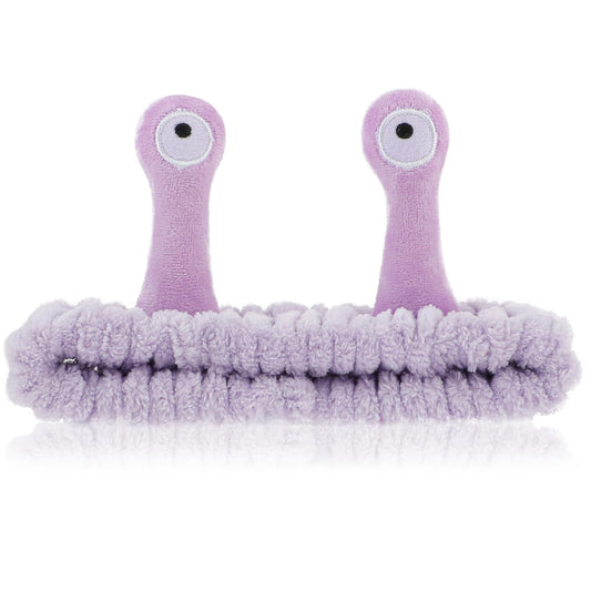 Sibba Face Wash Headband Snail Headbands Spa Hair Bands Makeup Headbands Cute Cartoon Coral Fleece Elastic Headband Creative Hair Accessories for Washing Face Shower Sports Beauty Skincare (Purple)