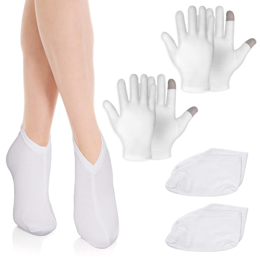 Sibba 4 Pairs Moisturizing Socks Overnight, Cosmetic Moisturizing Socks for Women and Men, Lotion Moisturizing Socks Spa Overnight Absorbing for Dry Cracked Feet