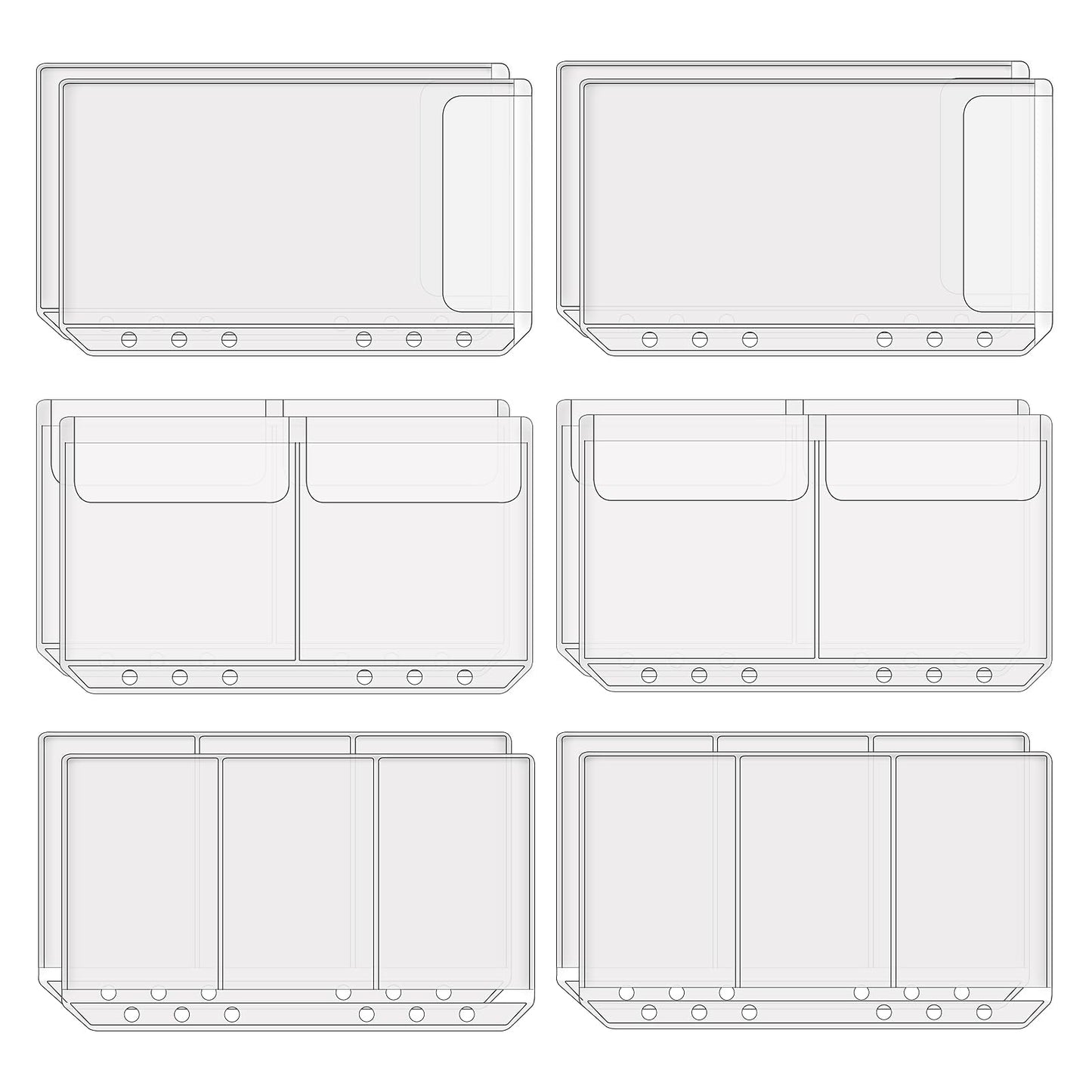 Dimeho 12 Pcs A6 Binder Pockets Cash Envelopes Clear Folder Organizer Photocard Sleeve Sheets Photo Protector Pouches Notebook Fillers Insert Pages for Credit Business Card Money Bill Note