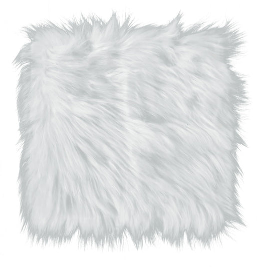 Sibba 1pc Faux Fur Sheepskin Style Rug Mini Square Fluffy Rug Faux Fur Carpet Baby Photoshoot Props Holder Small Area Rugs Cushion for Bedroom Sofa Floor for Photographing Background of Jewelry 40 cm