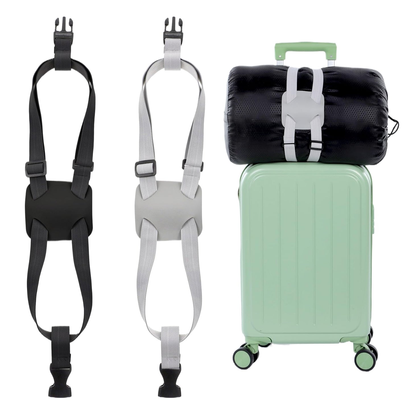 2 Pack Luggage Straps Bag Bungee for Add a Bag Suitcase Adjustable Belt Travel Suitcase Elastic Strap Belt Travel Accessories Connecting Carry On Bags Add Bags