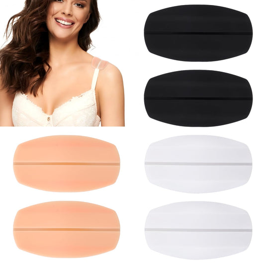 COMNICO 3 Pairs Non-slip Bra Strap Cushions Soft Silicone Strap Holders Ease Shoulder Pain Dents Pressure Comfortable Protectors Pads Women's Bra Accessories