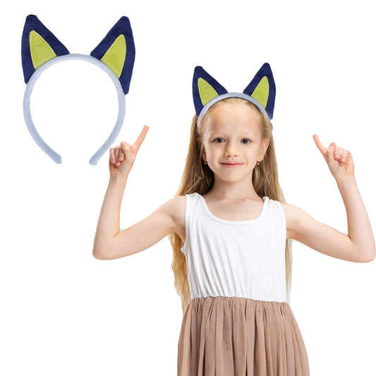 Sibba Shepherd Dog Headband Cute Hat Ears Hairband Animal Caps Headwear Soft Headpieces Costumes Hair Accessories Women Hair Band for Makeup Spa Gifts Cosplay Washing Party(Blue)