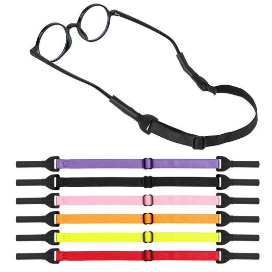 6 PCS Unisex Glasses Straps, Soft Sport Eyeglasses Straps Colorful Glasses Chain Eyeglasses Cord Sunglass Straps, Adjustable Non-Slip Eyewear Retainer Glasses String for Running Reading Sports Outdoor