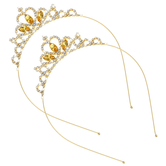 Sibba Princess Crown Tiara Girls Headband Hair Hoop Tiara Rhinestone Crystal Pearl Tiara Tiara Head Crown for Women Girls Wedding Prom Party Costume Christmas Gifts (Gold)