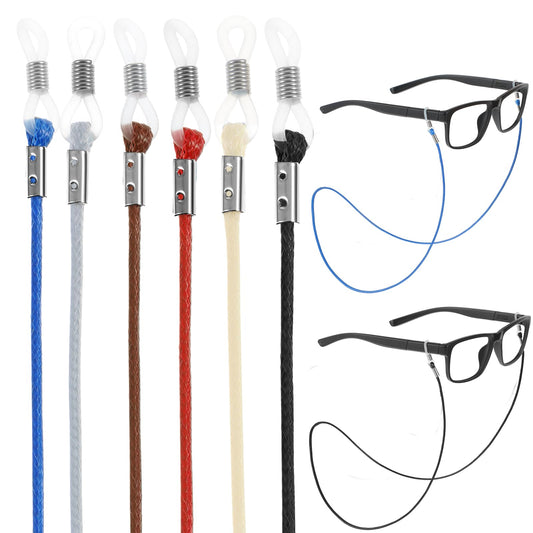Sibba Sunglasses Strap Eyeglasses Eyeglass Holder 6 PCS Leash String Around Neck Sports Lanyard Chain Keep in Place Retainer Men Women Eyewear Rope Stylish Necklace Decorative Accessories