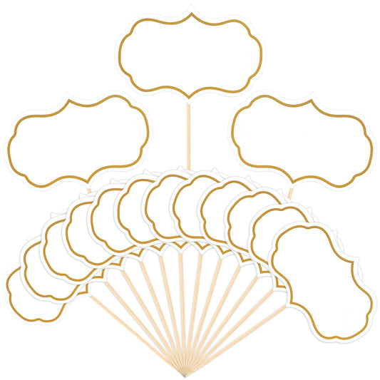 Dimeho 50 Pcs Party Food Labels for Buffet Blank Toothpick Flags Cupcake Picks Cheese Markers for Charcuterie Board Buffet Labels Sticks Wedding Birthday Decorations (White)