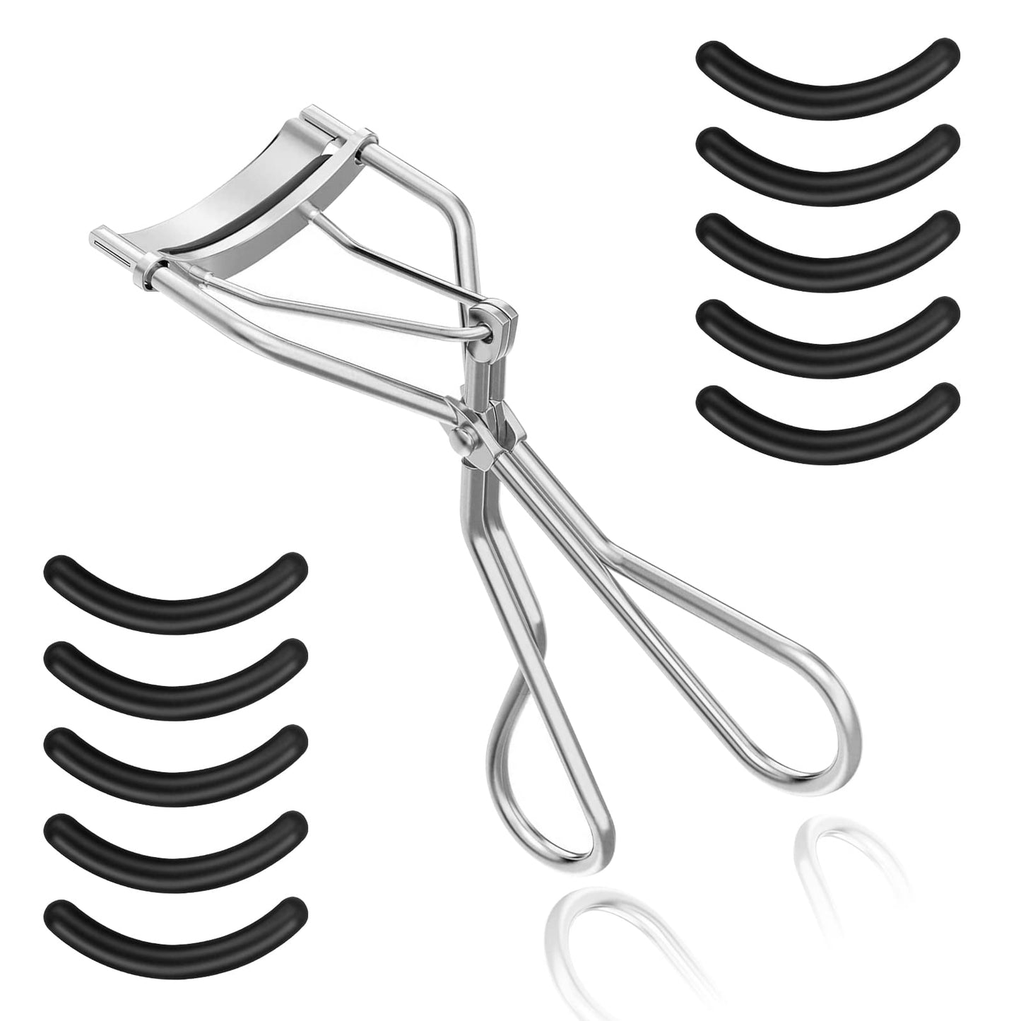 Sibba Rose Golden Eyelashes Curler with 10 Refill Silicone Pads, Fits All Eye Shapes, Stainless Steel, Gold