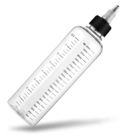 Sibba Applicator Bottle for Hair, 8.5 Ounce Hair Oil Applicator Applicator Bottle for Hair Dye Clear Applicator Brush with Graduated Scale, Profssional Applicator Hairdressing Coloring Styling Tool