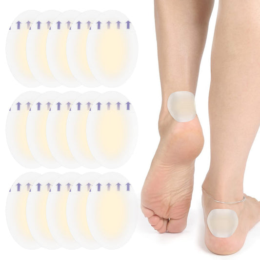 Sibba 15 Pcs Heel Bandage, Invisible Blister Plasters Bandages Hydrocolloid Invisible Blister Prevention Waterproof Protector Feet Cushion Plaster for Fingers Forefoot Heel Foot Toe and Guard Skin