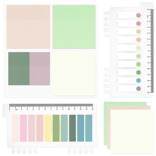 700 Pcs Transparent Sticky Note Self-Adhesive Writable Index Tabs Waterproof Clear Page Markers Translucent Memo Pad Multi Size Sticky Notes Pads for Books Annotation Office School Study Supplies