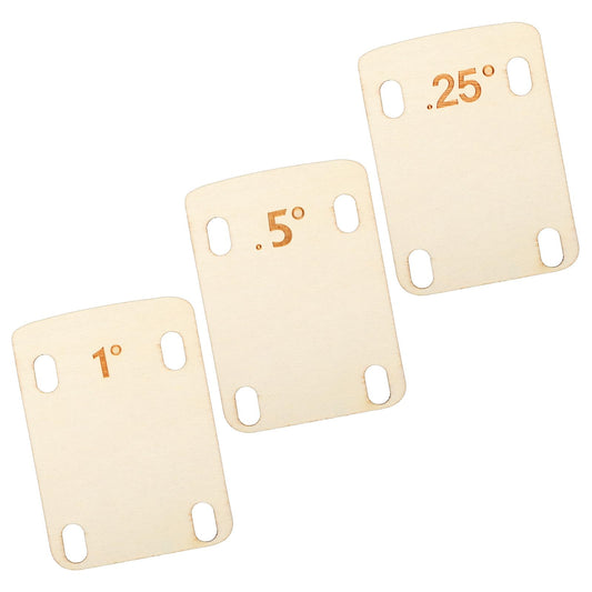 Sibba Guitar Neck Shims 3Pcs Solid Maple Wood Neck Shim Protection Wooden Bolt-on Neck Bolts Guitar Neck Plate Tool 0.25, 0.5, 1 Degree Musical Instrument Accessories for Bass Repairment