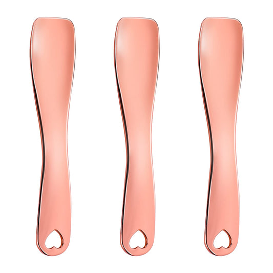 Sibba 3 PCS Facial Spatula Massage Eye Roller Dark Circles Skincare Tool Face Cream Lotion Makeup Stainless Steel Applicator Wand Neck Lines Beauty Instrument Stick Spoon