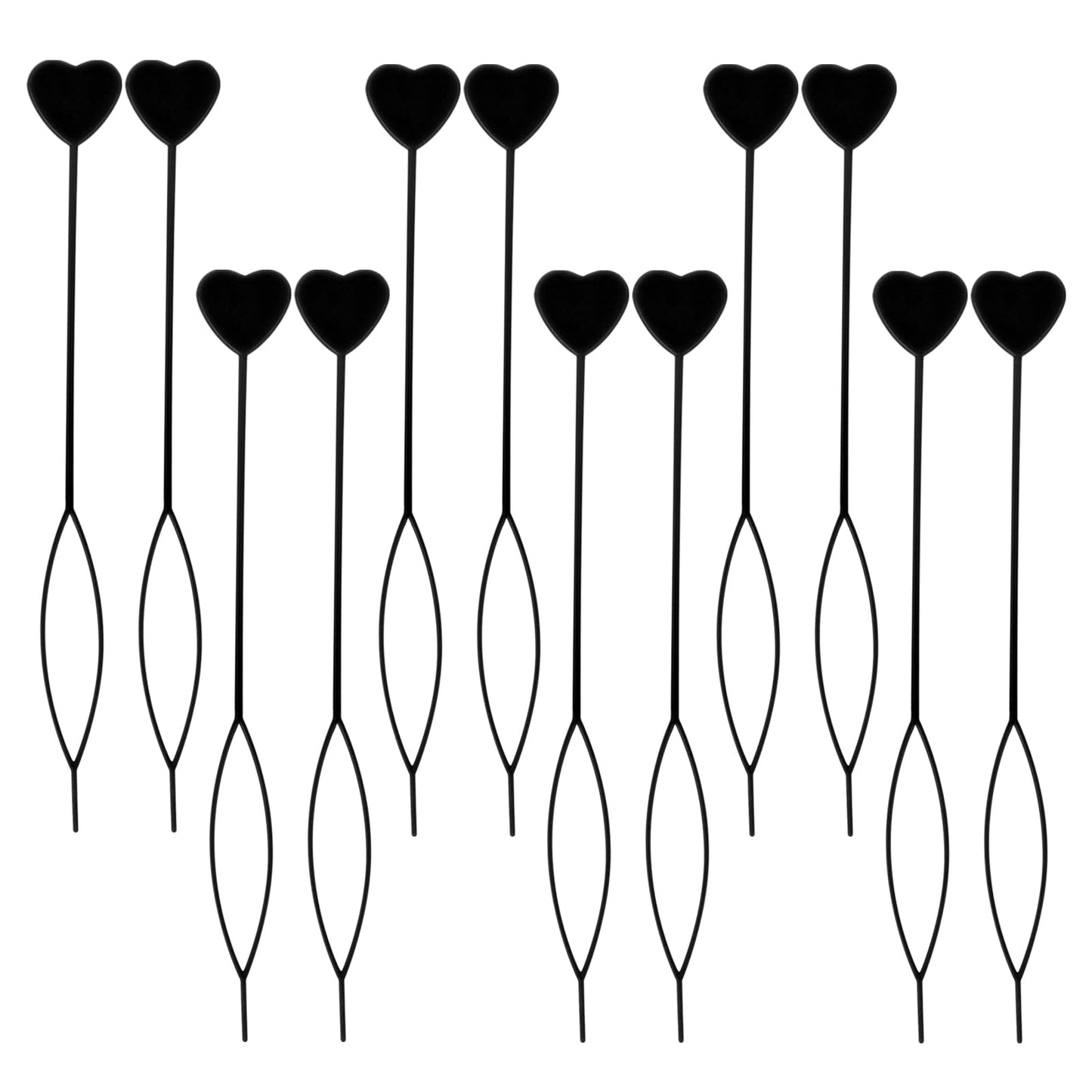COMNICO 12pcs Quick Beader for Hair Braids Loading Beads, Plastic Braid Stringer Ponytail Maker Hair Tail Beading Tools Kit for Kids Girls(Black)