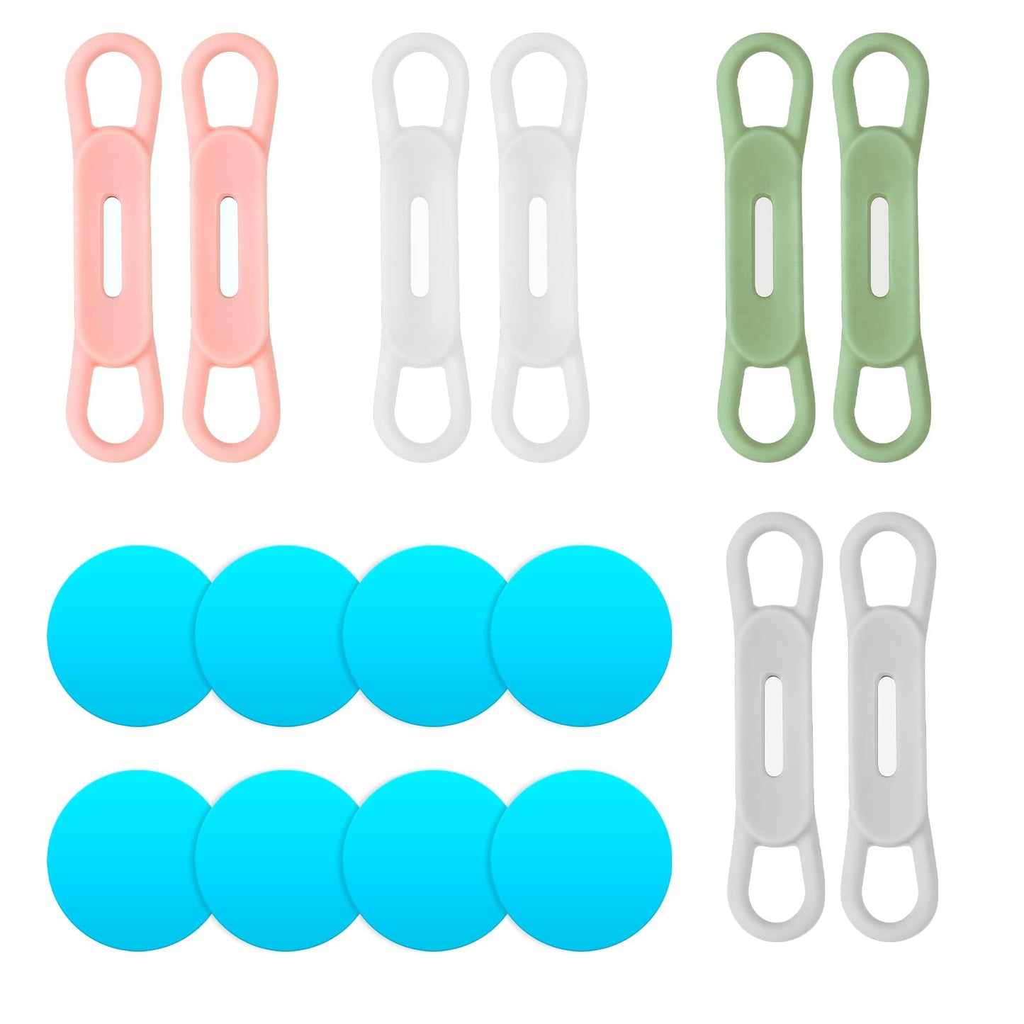 COMNICO 8 Pack Pen Holder for Refrigerator Silicone Adjustable Pencil Holder with 8 Extra Adhesive Stickers Adhesive Pen Holder Dry Erase Marker Clip for Classroom Office Desk Whiteboards