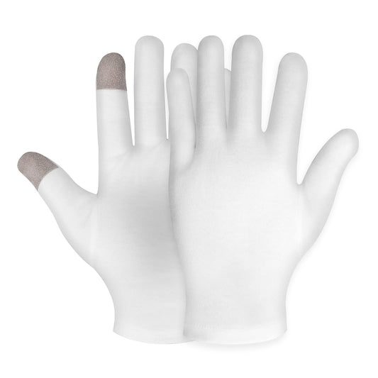 WLLHYF 1 Pairs Moisturizing Gloves, White Cotton Touch Screen Gloves for Women Men Overnight Bedtime Nighttime Lotion Dry Hands Spa Cosmetic Treatment Moisturizing Bathing Accessories Gloves